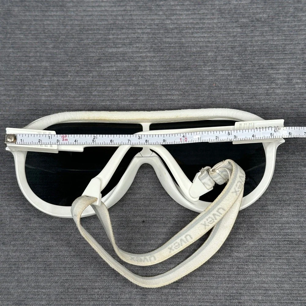 Vintage Uvex Sportstyle Shield Sunglasses White W Germany No 5347 Anti-Fog Case